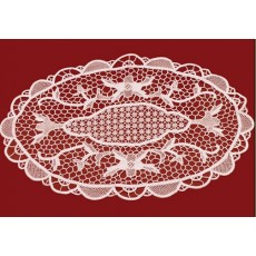 White Cotton Embroidered Doily 01